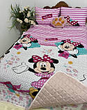 Детское полуторное постельное белье с одеялом-покрывалом 100% хлопок с Минни Маус, фото 4