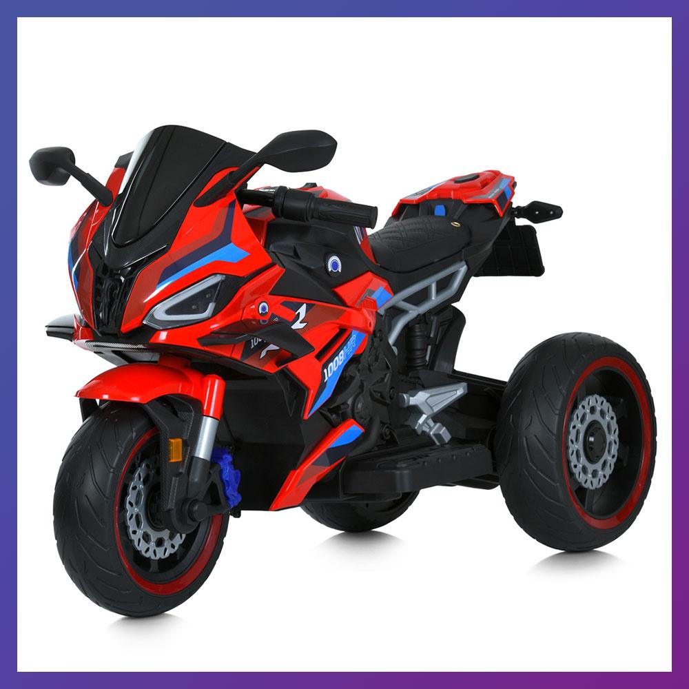 Дитячий електро мотоцикл триколісний на акумуляторі Bambi M 6143 для дітей 3-8 років Червоний, фото 1