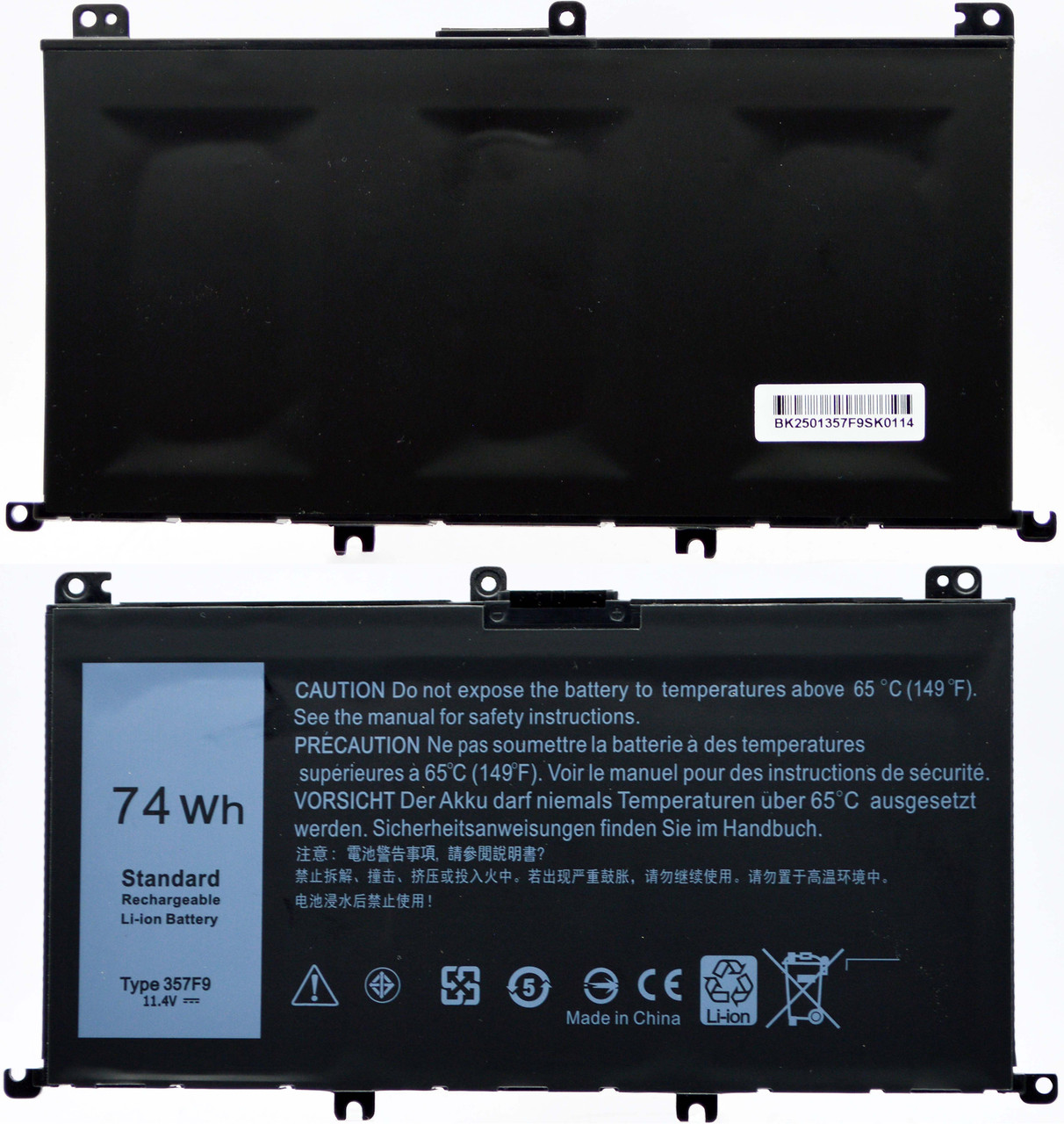 Акумулятор (батарея) для ноутбука Dell 357F9 (7559/7566/7567) 6480mAh 74Wh 11.4V Original, фото 1