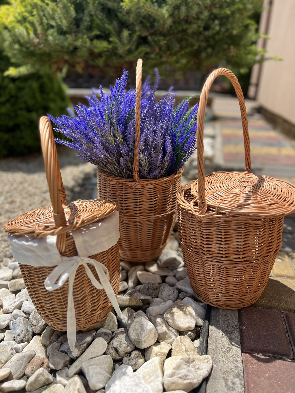 ЕКО-сумки з натуральної лози з текстилем. Арт:D3352, фото 1