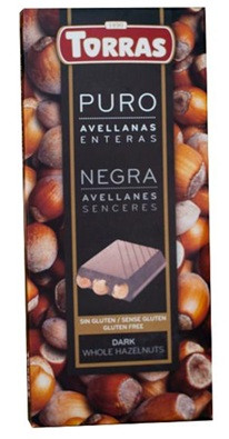 Шоколад Чорний Торрас із Цілісним Фундуком Torras Puro Negra Avellanas без глютена 150 г Іспанія (5 шт./1 уп), фото 1