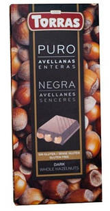 Шоколад Чорний Торрас із Цілісним Фундуком Torras Puro Negra Avellanas без глютена 200 г Іспанія