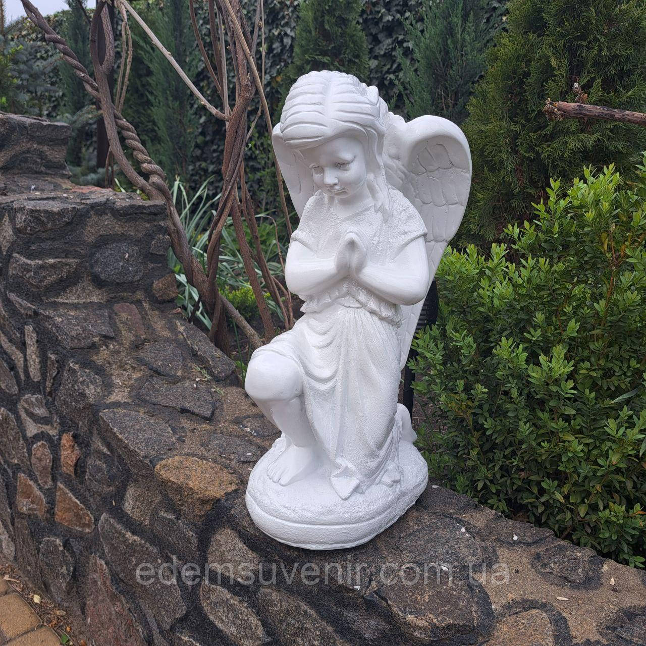 Фігура Ангел скорботний, білий колір, висота (50х25х30 см), скульптура ангел, ангел на могилу, фото 1