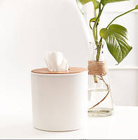 Диспенсер для серветок круглий 6454 13х13 см білий kolero almaz