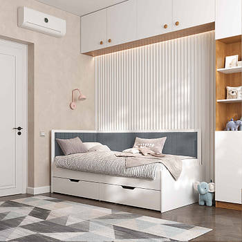 Ліжко Бруклін, односпальне ліжко з ящиком Brooklyn на ламелях КОМПЛЕКТ