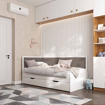 Ліжко Бруклін, односпальне ліжко з ящиком Brooklyn на ламелях КОМПЛЕКТ