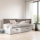 Ліжко Бруклін, односпальне ліжко з ящиком Brooklyn на ламелях КОМПЛЕКТ, фото 5