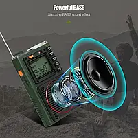 Радіоприймач багатофункціональний RETEKESS TR111 з акумулятором FM AM SW VHF WB LED-дисплей MP3 TF Bluetooth, фото 4