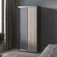 Шафа купе для одягу 2-х дверна Дуб Сонома / Антрацит, 1000/450/2400мм