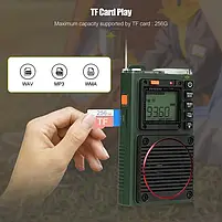 Радіоприймач багатофункціональний RETEKESS TR111 з акумулятором FM AM SW VHF WB LED-дисплей MP3 TF Bluetooth, фото 5