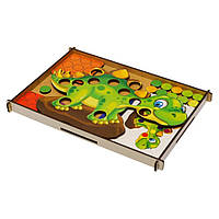 Дерев'яна мозаїка Динозаврик Ubumblebees ПСД193 PSD193 8 карт із завданнями, 7964391 333