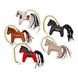 Шарм для сумки Конячка з натуральної шкіри 7867 Silver Taurus., фото 3