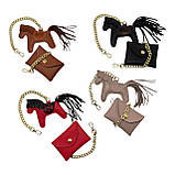 Шарм для сумки Конячка з натуральної шкіри 7867 Silver Taurus., фото 4