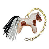 Шарм для сумки Конячка з натуральної шкіри 7868 Silver Taurus., фото 2