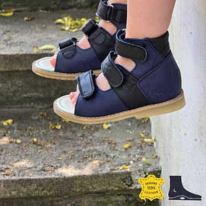 Дитячі шкіряні босоніжки ортопедичні сандалії на липучках 30 розмір