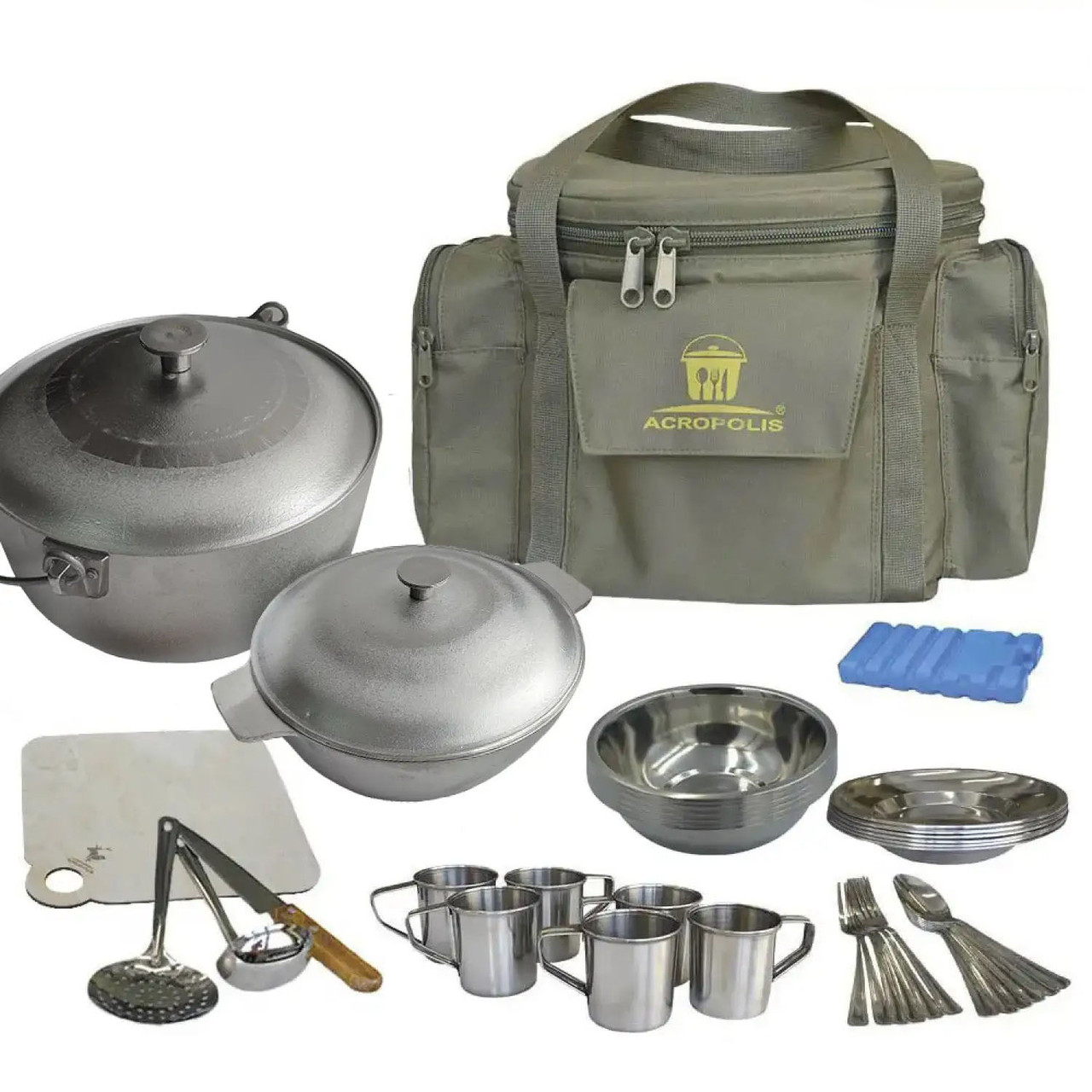 Набір для пікніка на 6 персон+казан+сковорода+термосумка Acropolis СДП-1