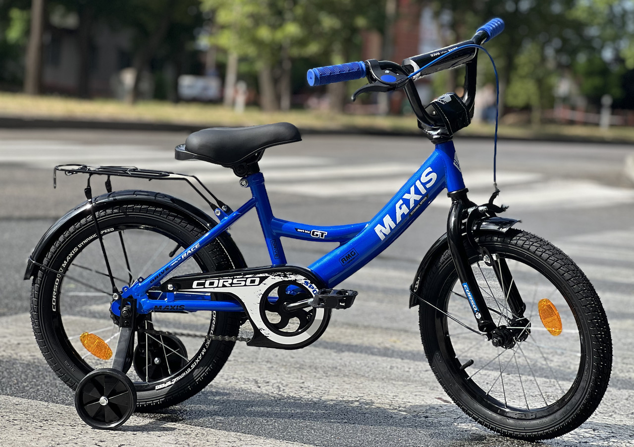Дитячий велосипед 18" Corso MAXIS CL-18007 на рост 105-115 см синій