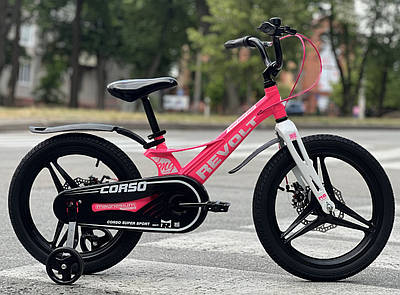 Дитячий велосипед 14" Corso REVOLT MG-14826 чорно-рожевий на зріст 95-105 см