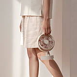 Міні-вентилятор настільний Sothing Plume S2 Desktop Fan з акумулятором (DSHJ-S-2102), Apricot White, фото 6