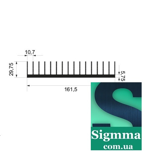 Радіаторний профіль 161,5 х 29,7 алюмінієвий для охолодження