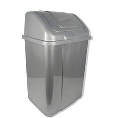 Відро для сміття з поворотною кришкою 5 л Plastic's Craft Сірий металік, 8551621 — 254