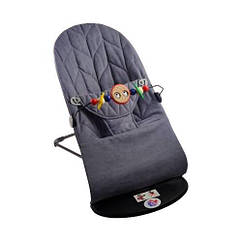 Дитячий шезлонг-гойдалка SBTадальце BABY Balance Soft A1 з дугою з іграшками темно-сірий колосо, 8325146 — 430