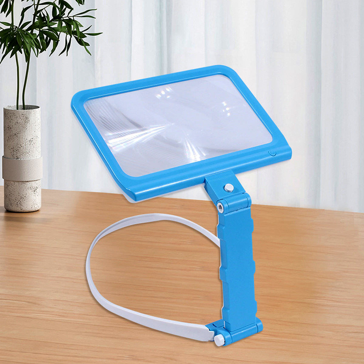 Лупа настільна і на шию з підсвічуванням для читання, збільшувальне скло для рукоділля та моделювання, фото 1