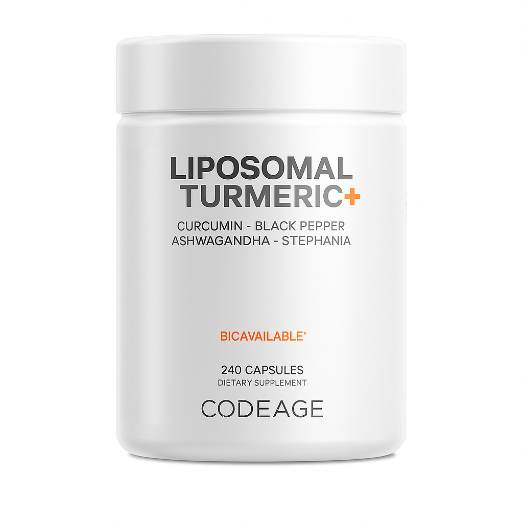 Codeage Liposomal Turmeric+, 240 капсул Кодейдж- ліпосомальная куркума з адаптогенами и суперфудами., фото 1