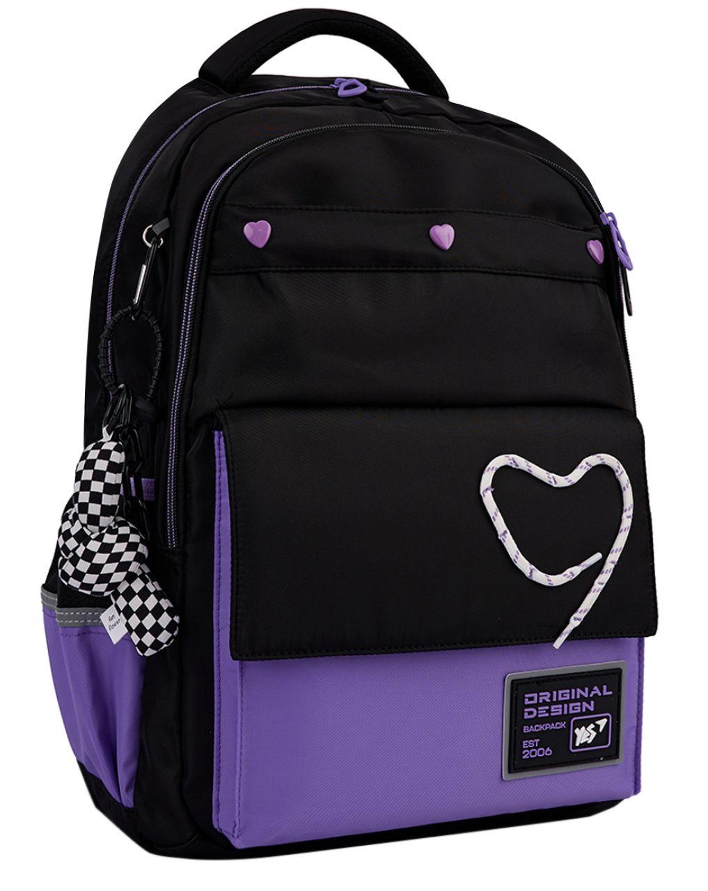 Шкільний рюкзак Yes Purple Hearts 21 л, фото 1