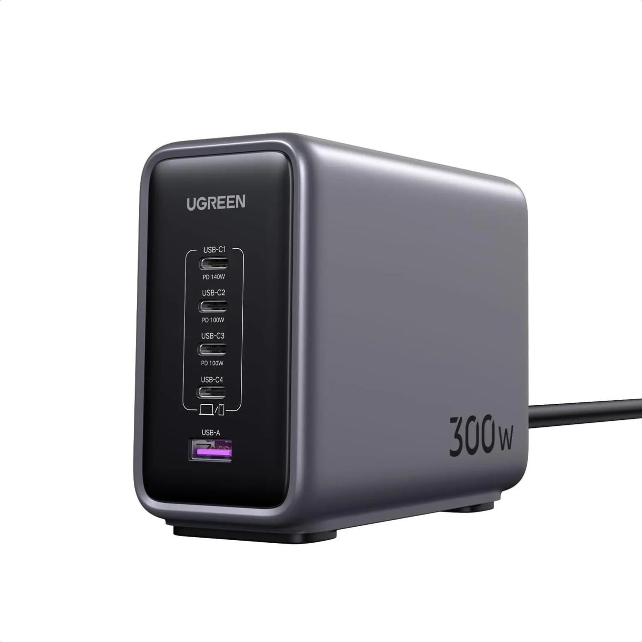 Настільна зарядна станція UGREEN 300 W 5-Port GaN Desktop Charging Station PD Gray (CD333)