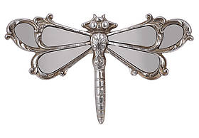 Декор настінний метелик з елементами дзеркал 29*18.5*5см, колір - срібло