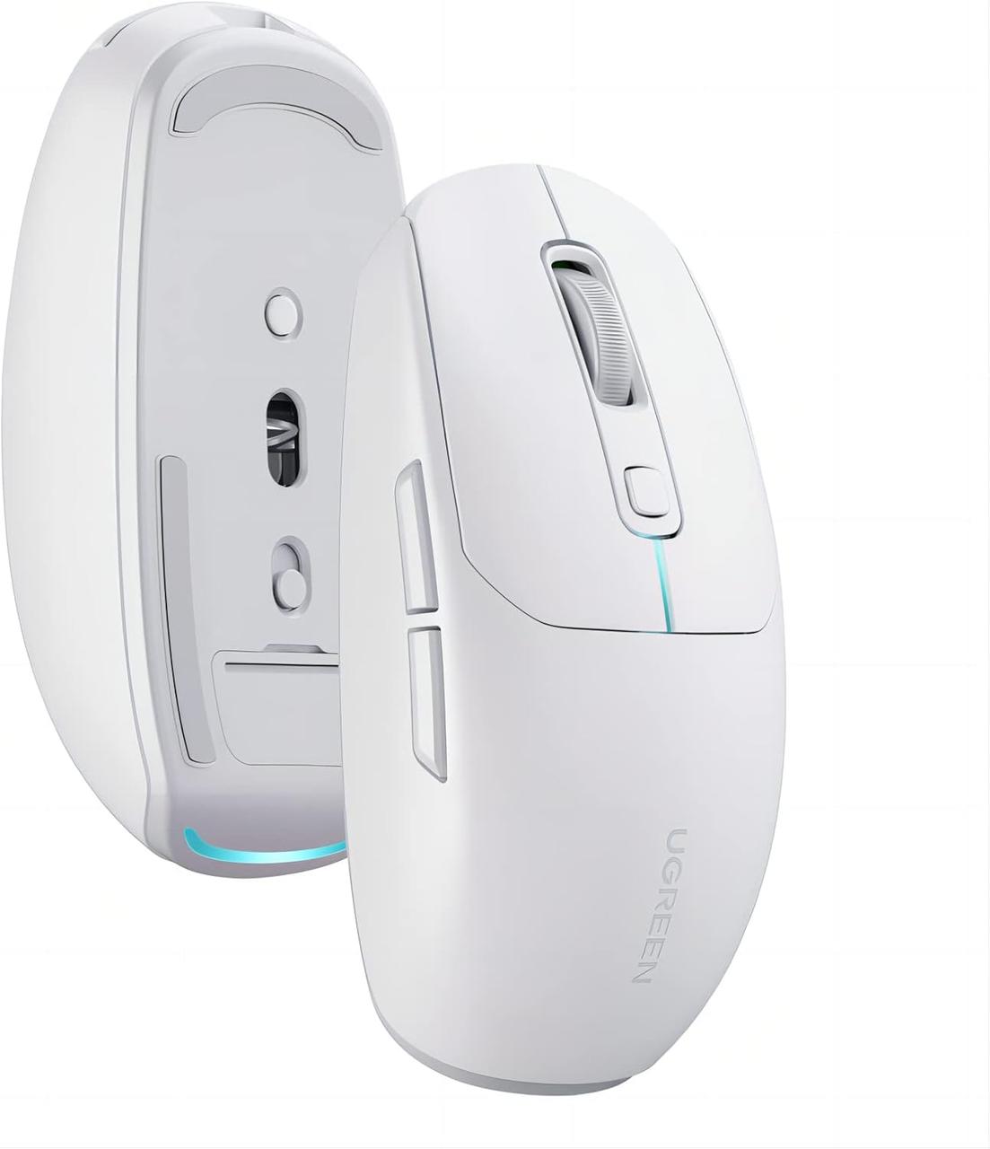 Бездротова миша UGREEN Bluetooth Mouse Rechargeable RGB Wireless with 5K DPI Sensor White (MU103), фото 1