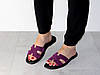 Шльопанці стильні замшеві жіночі на низькому ходу фіолетові 38р, фото 2