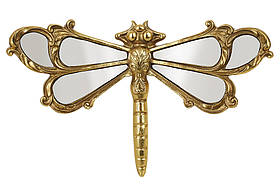 Декор настінний метелик з елементами дзеркал 29*18.5*5см, колір - золото