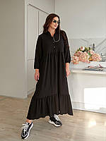 Сукня жіноча літня з жатки у квіточку довжина максі (Батал), фото 2