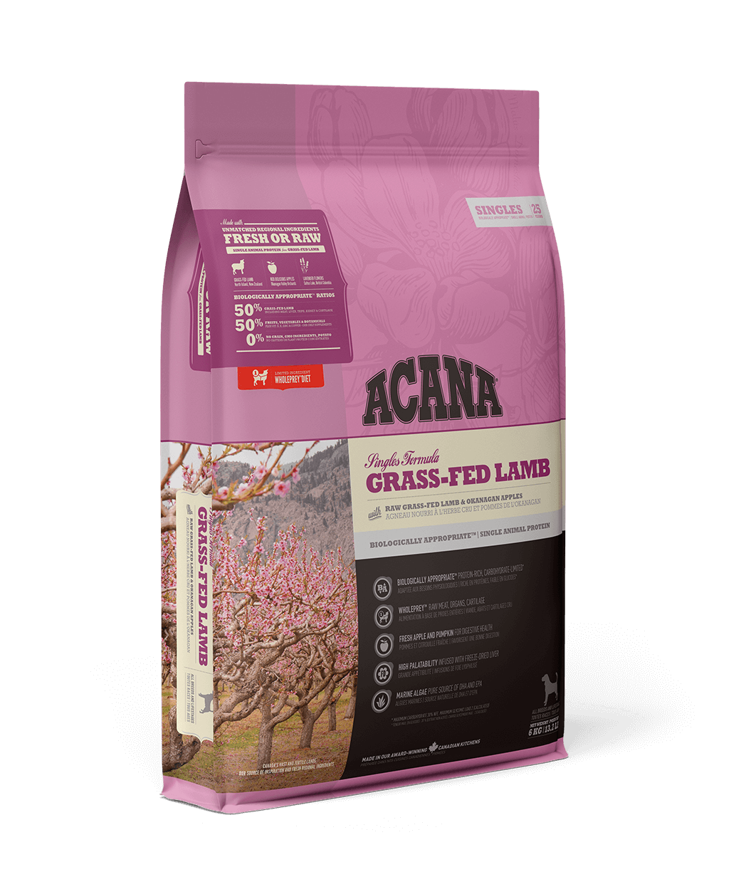 Сухий корм для собак усіх порід та стадій життя Acana Акана Grass-Fed Lamb Dog з ягням 2кг (a57020), фото 1