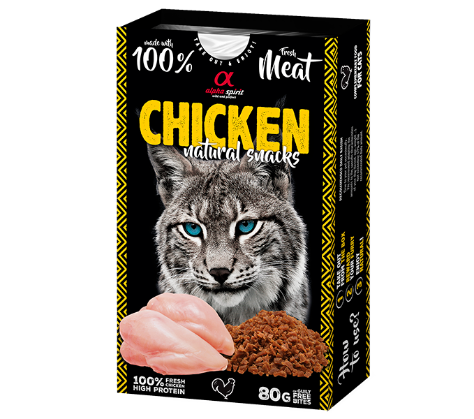 Ласощі для котів Alpha Spirit Snacks Альфа Спіріт Chicken напіввологі з курятиною 80г (ALPHG110000545), фото 1