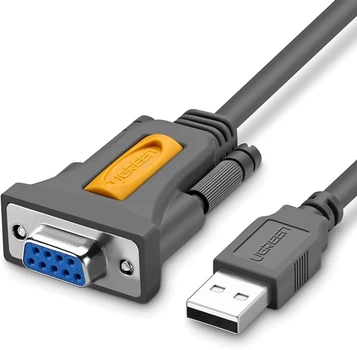Кабель-адаптер Ugreen USB to DB9 RS-232 Female Adapter Cable 1.5м Black (CR104), фото 1