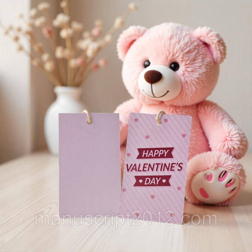 Бірка на День закоханих (40х65мм.) "Happy Valentine's day"