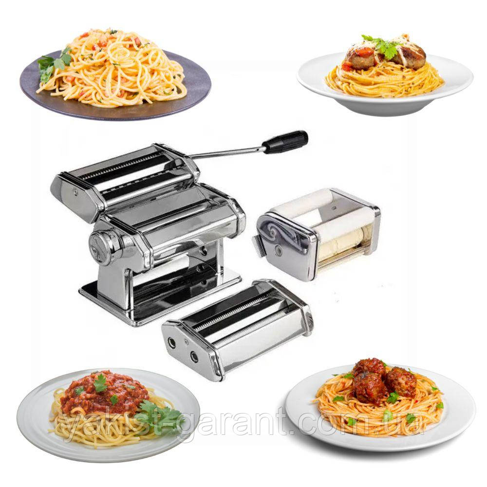 Локшина тестораскатка з насадкою для равіолі Pasta Set QF-150, 3 в 1, фото 1