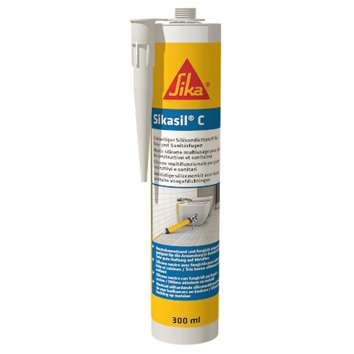 Герметик силіконовий Sika нейтральний Sikaseal-174 Construction (Sikasil-C) Білий (300 мл)
