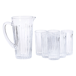 Глечик 1.2 літра зі склянками 6 штук по 320 мл графин для компоту соку води лимонаду HP-19-5