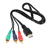 Кабель адаптер перетворювач HDMI сумісний з 3 RCA AV кабель HD Audio Video 1080P, фото 4