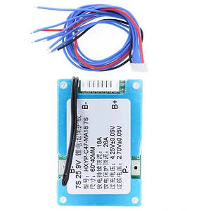 BMS контролер (плата захисту li-ion) 7S 18A з балансуванням HXYP-C47-MA18-7s