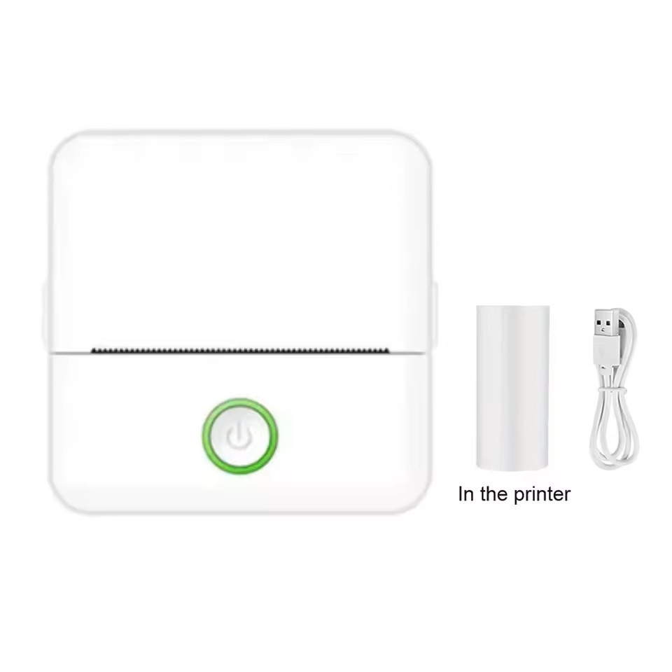 Портативний термопринтер Mini Printer Bluetooth для смартфона | Друк фото, нотаток, наклейок, без чорнил білий
