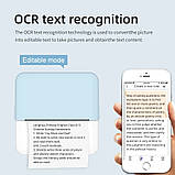 Портативний термопринтер Mini Printer Bluetooth для смартфона | Друк фото, нотаток, наклейок, без чорнил, голубий, фото 4