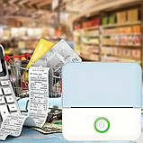 Портативний термопринтер Mini Printer Bluetooth для смартфона | Друк фото, нотаток, наклейок, без чорнил, голубий, фото 5