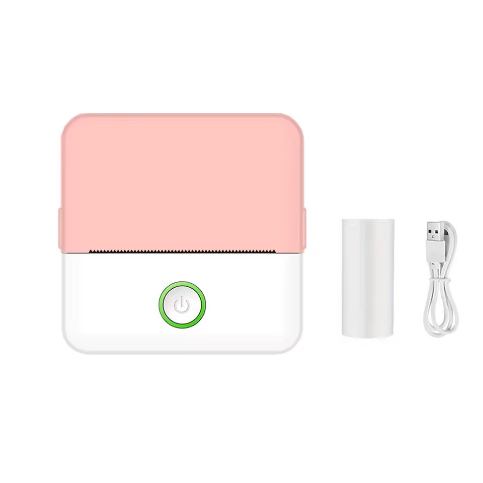 Портативный термопринтер Mini Printer Bluetooth для смартфона Печать фото, заметок, наклеек, без чернил, розовый
