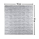 №17-3 Самоклеюча 3Д панель "Сіра цегла" 77×70 см товщина 3 мм, фото 2