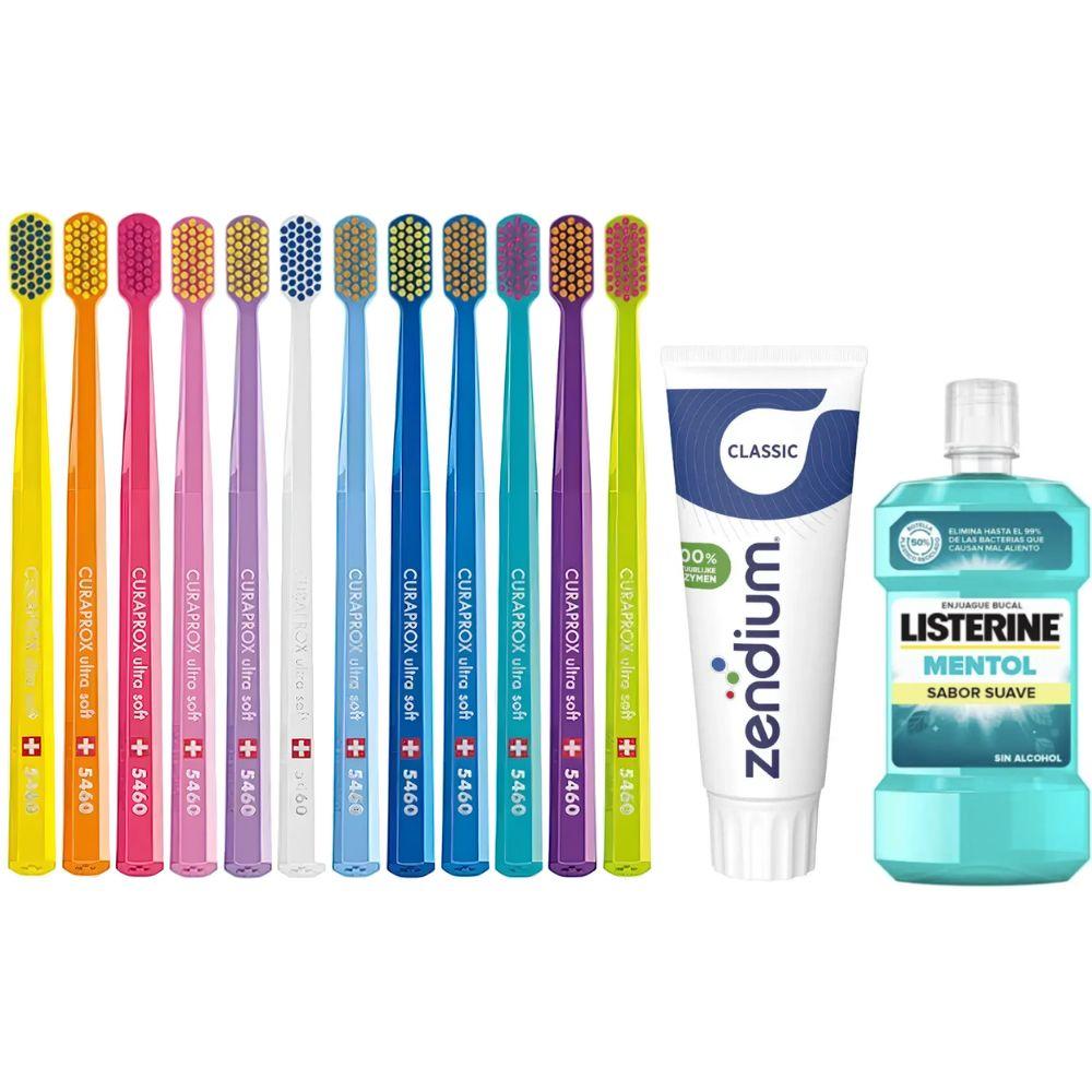 Зубна щітка Curaprox CS 5460 Ultra Soft + паста Zendium Classic + ополіскувач LISTERINE mentol Sabor Suave 0% alc.